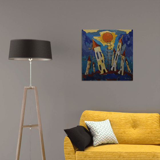 Children's dream (70x70cm, oil painting, ready to hang)