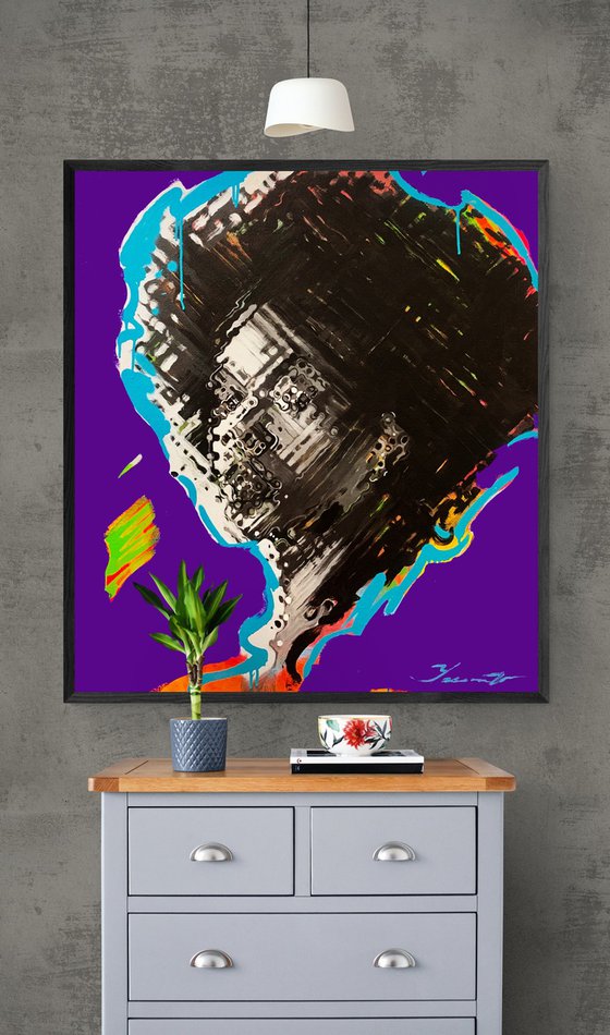 Big bright portrait - "Purple girl" - Pop Art - Portrait - Contemporary art