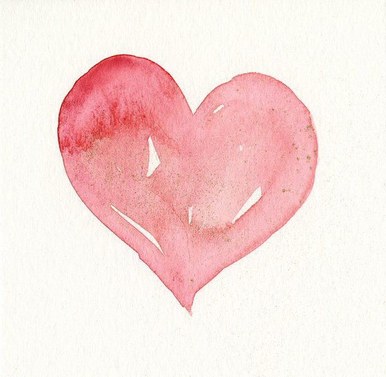 Valentine Heart Set 1 - 6 Watercolor Paintings by Kathy Morton Stanion
