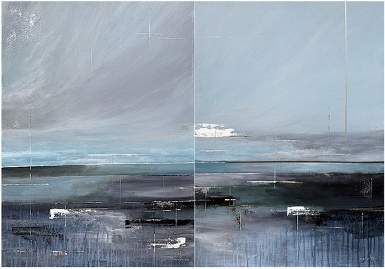 Aligned Stillness Diptych