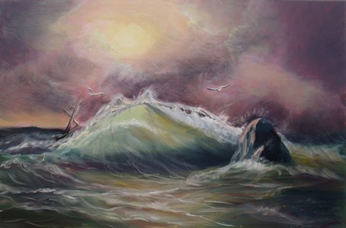 Stormy sea by Elena Sokolova