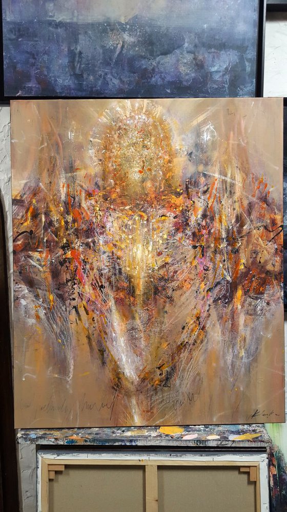 VERY LARGE LIGHT ANGEL SPIRITUAL METAPHYSIC ONEIRC PAINTING BY ARTIST O KLOSKA