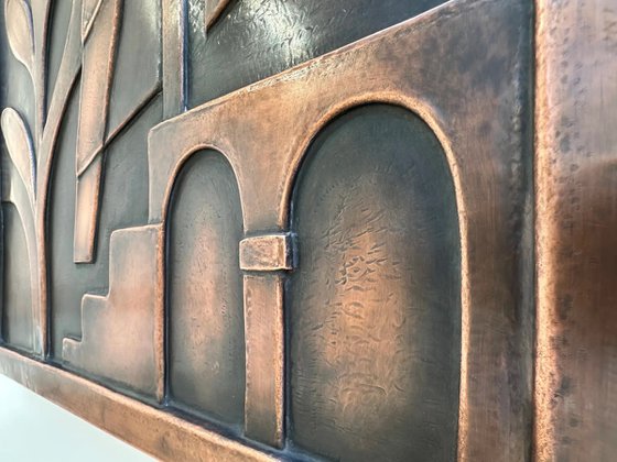 "Night Sentinel" Copper Wall Relief