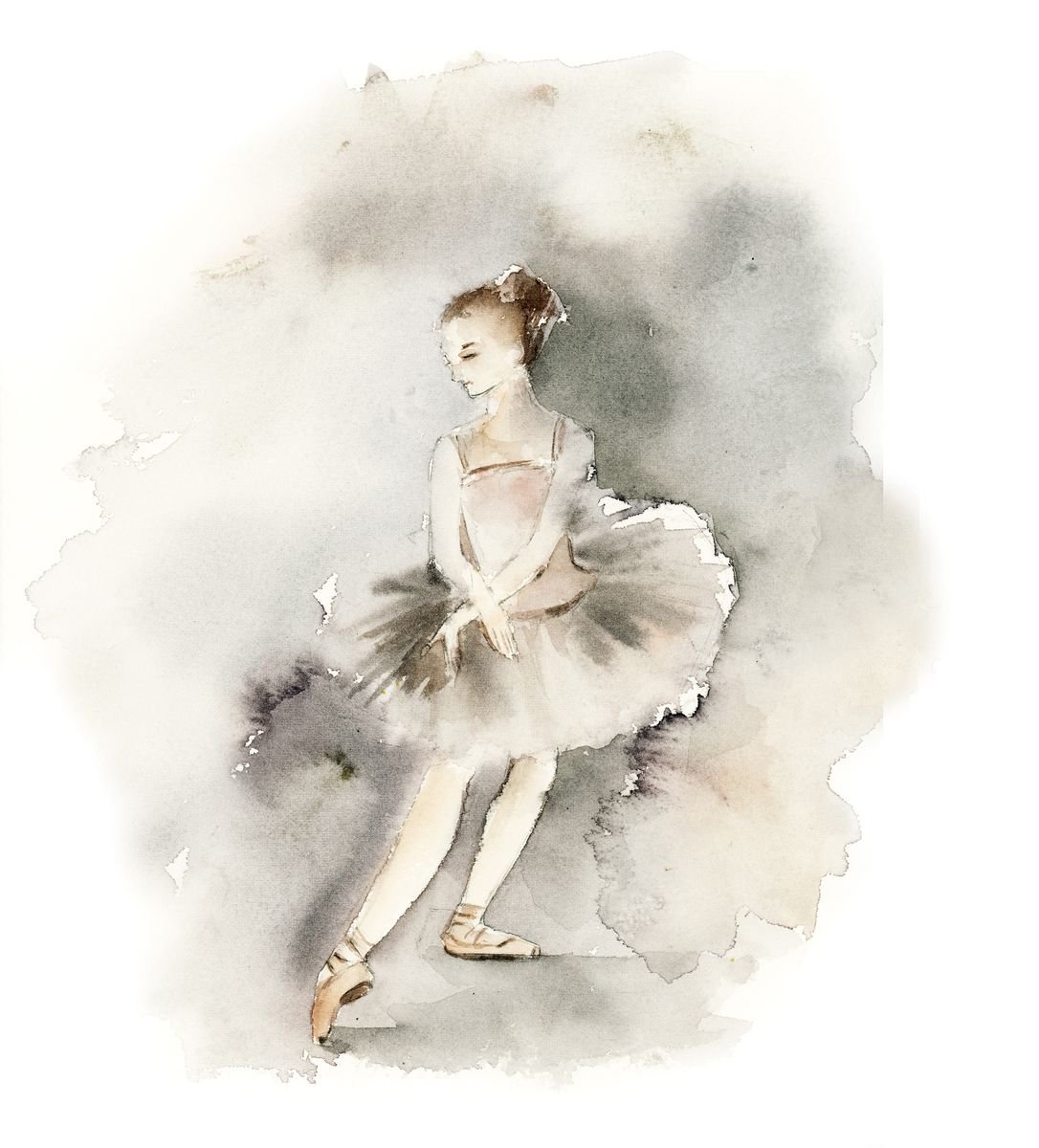 Little ballerina in dusty pink and grey n.2 by Sophie Rodionov