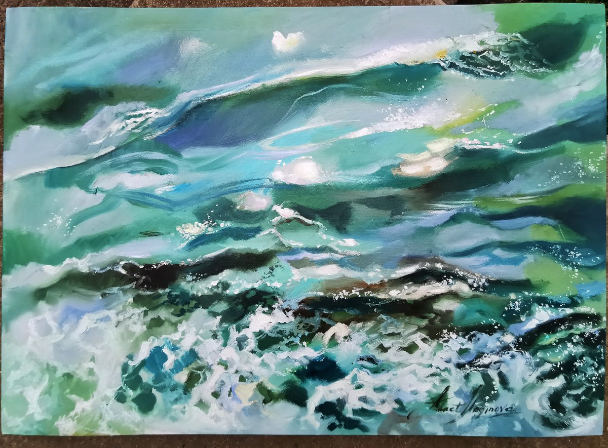 Azure Highlights By Annet Loginova, 28 X 20, Artwork For Sale On Artfinder
