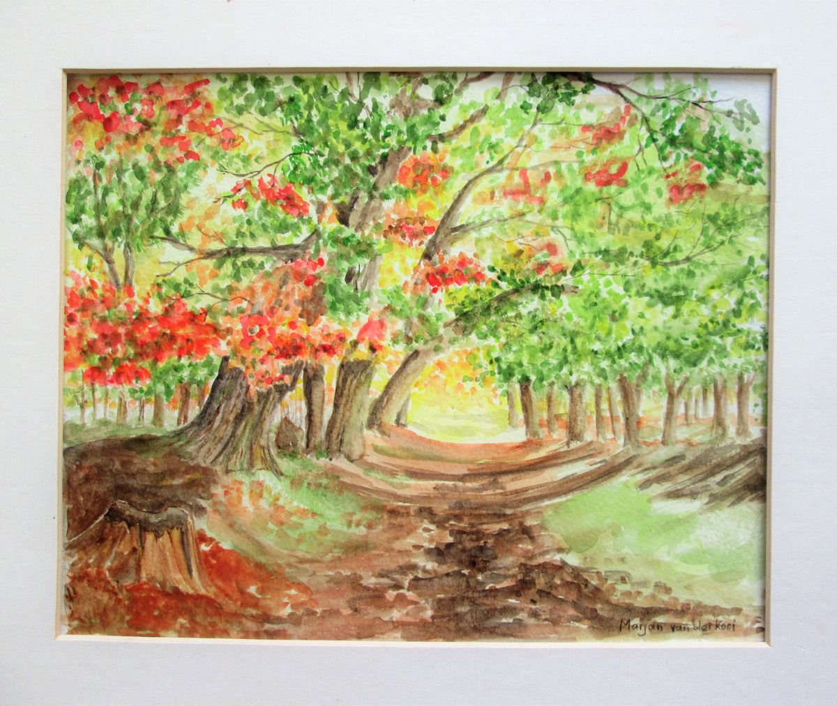 Autumn Woods, Fall Forest by MARJANSART