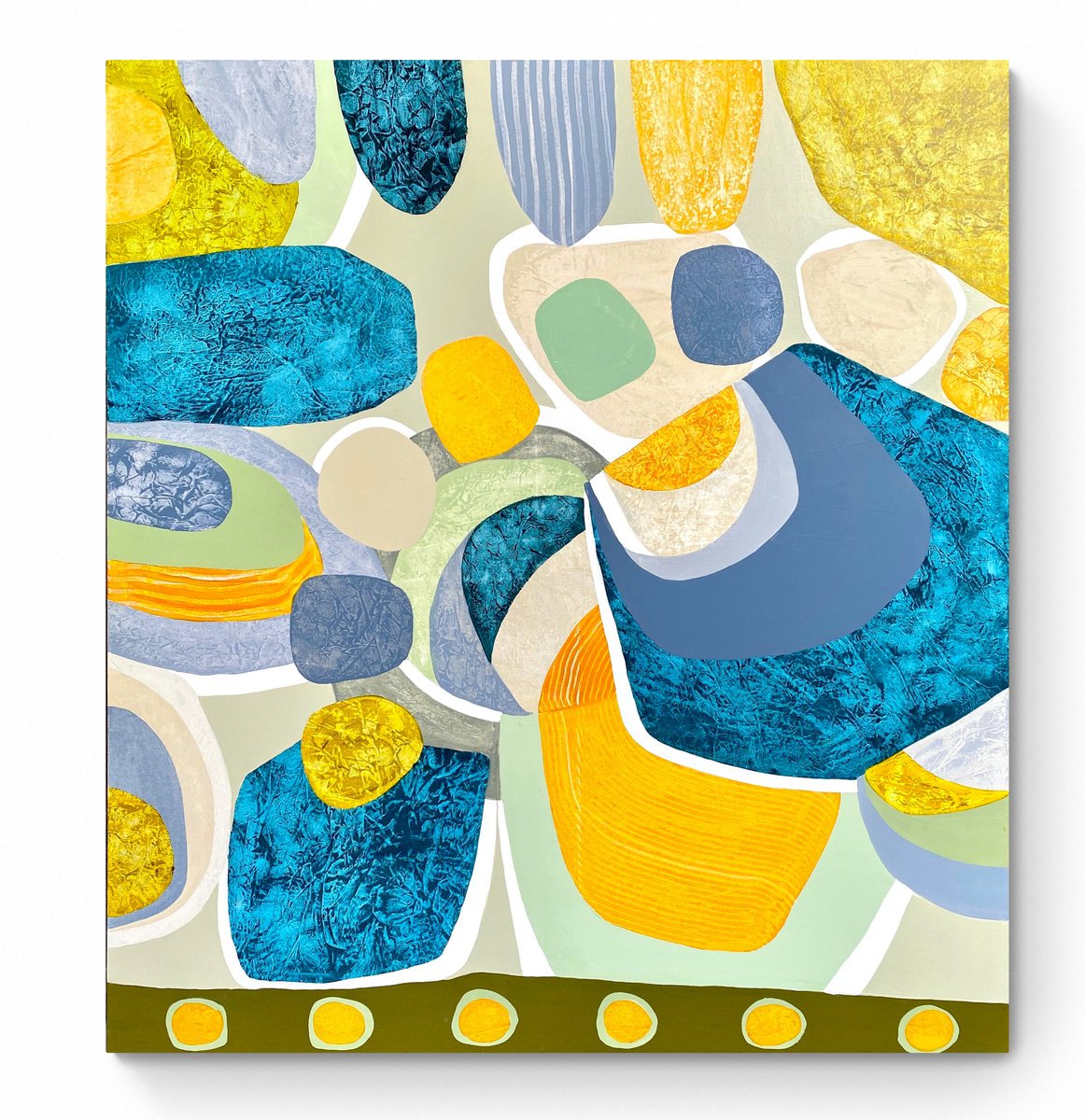 Abstract Acrylic Painting By Cristina Dalla Valentina, 35 X 39, Gatherings 1, Original Artwork