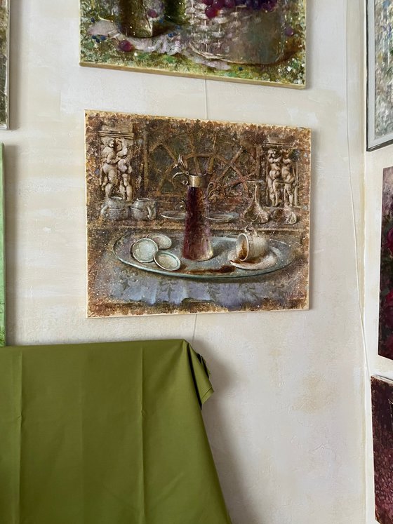 Earthy chocolate still life