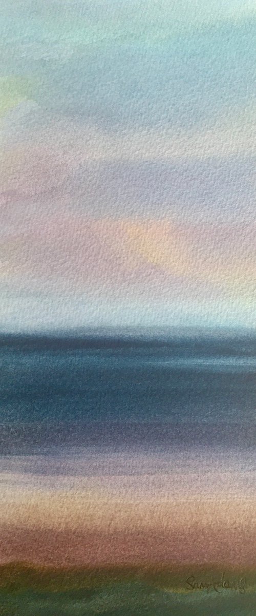 The colours of the sky, sea and beach by Samantha Adams
