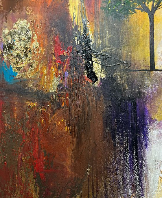 abstract sunset tree neutral