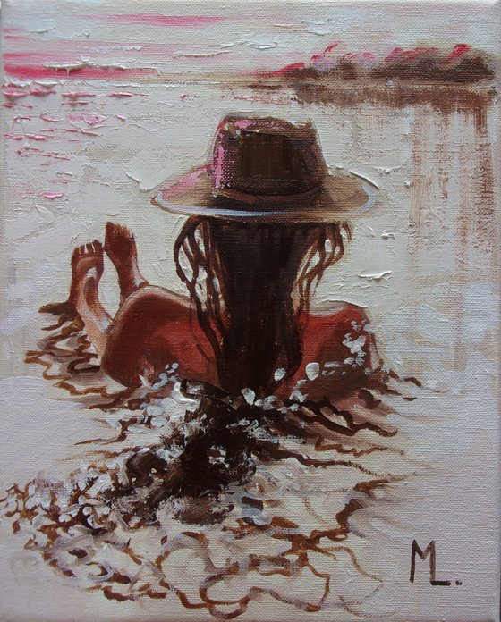 GLASS OF WATER  - liGHt ORIGINAL OIL PAINTING, GIFT, PALETTE