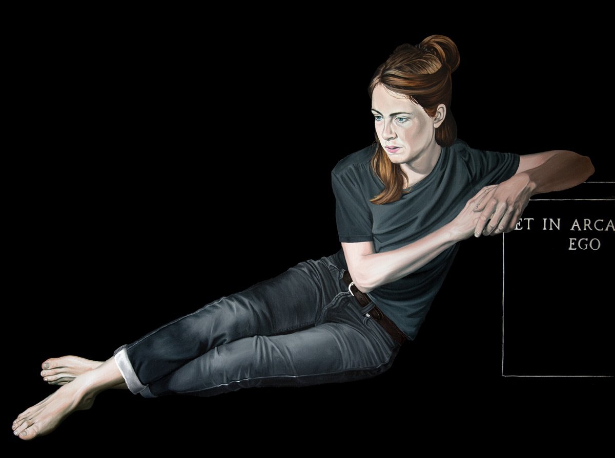 Photorealistic Portrait Oil Painting By Nicolas Maureau, 51 X 38", Et In Arcadia Ego, Original Artwork