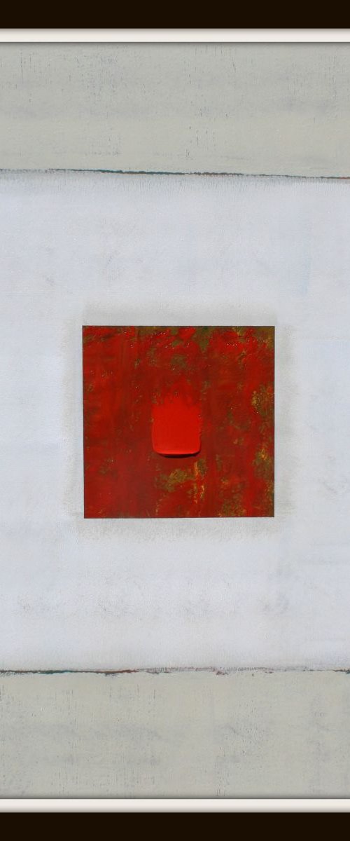 Abstract Little Red Painting Panel I (36x36 inches) by Robert Lynn