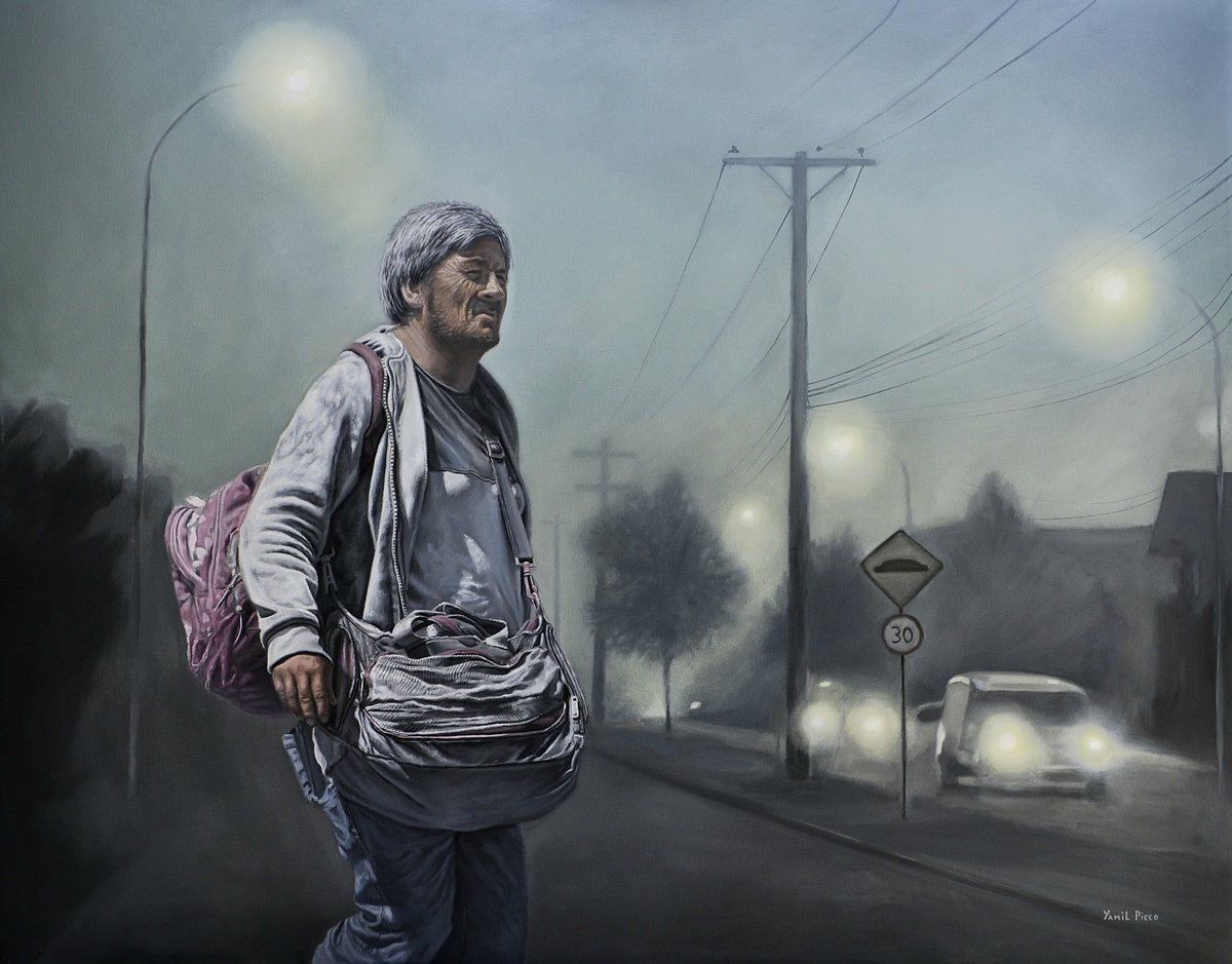 Urban And Pop Cityscapes Oil Painting By Yamil Picco, 55 X 43", "Ecos Urbanos", Original Artwork