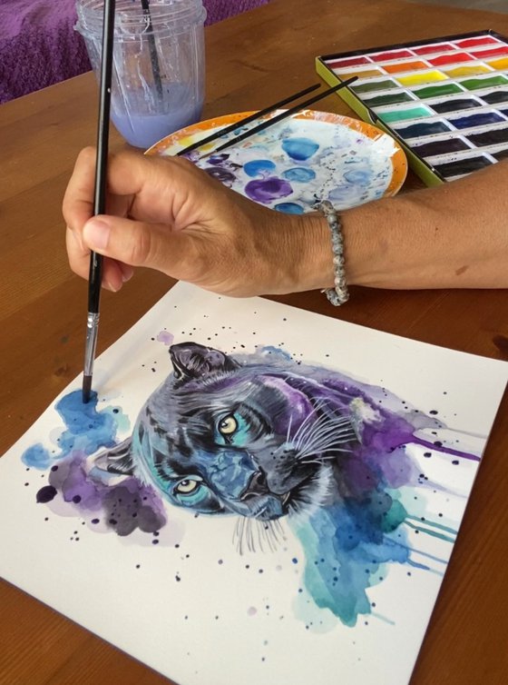 Colourful Jaguar Painting