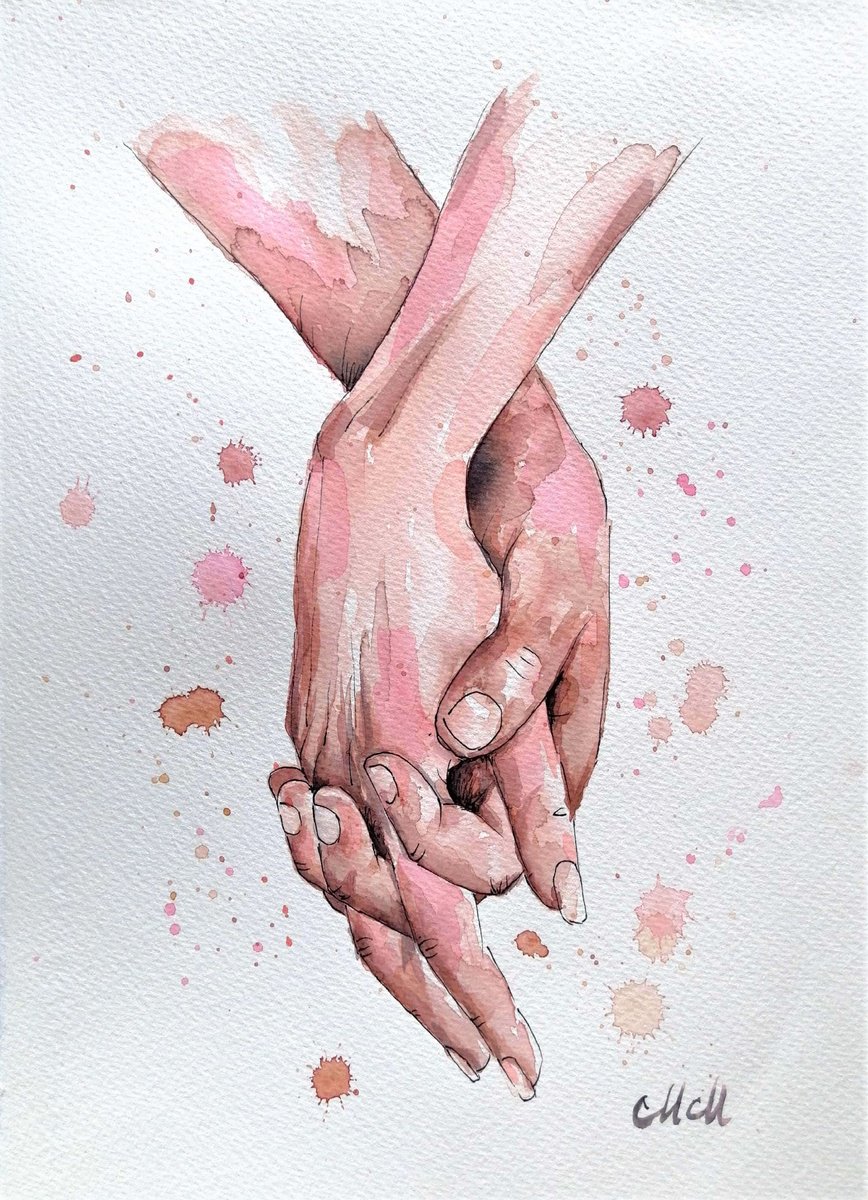 Lovers holding hands by Mateja Marinko