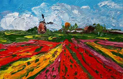 Tulip Fields VII... / FROM MY A SERIES OF MINI WORKS LANDSCAPE by Salana Art Gallery