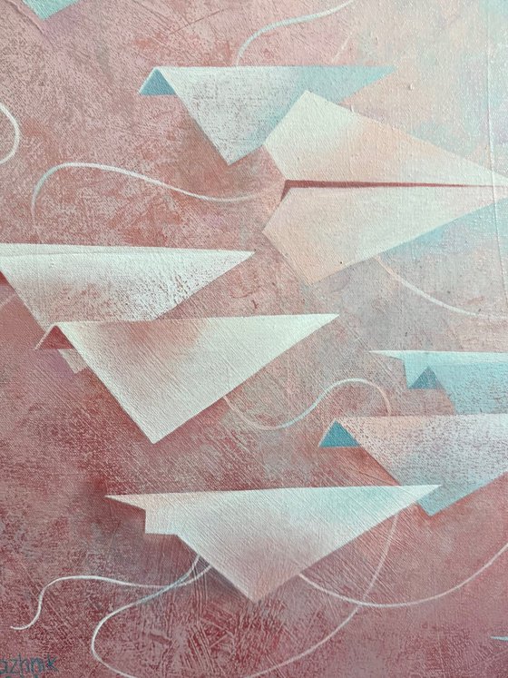 Paper Dreams in the Pink Sky, Origami # 1