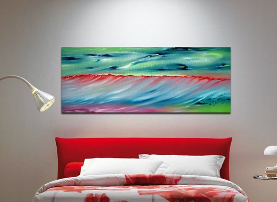 Sense of time - 100x40 cm,  Original abstract painting, oil on canvas