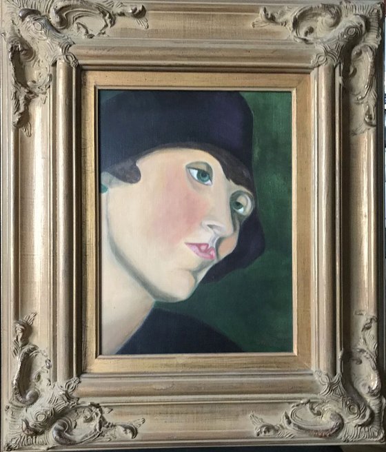 WOMAN IN HAT  (AFTER LEMPICKA)
