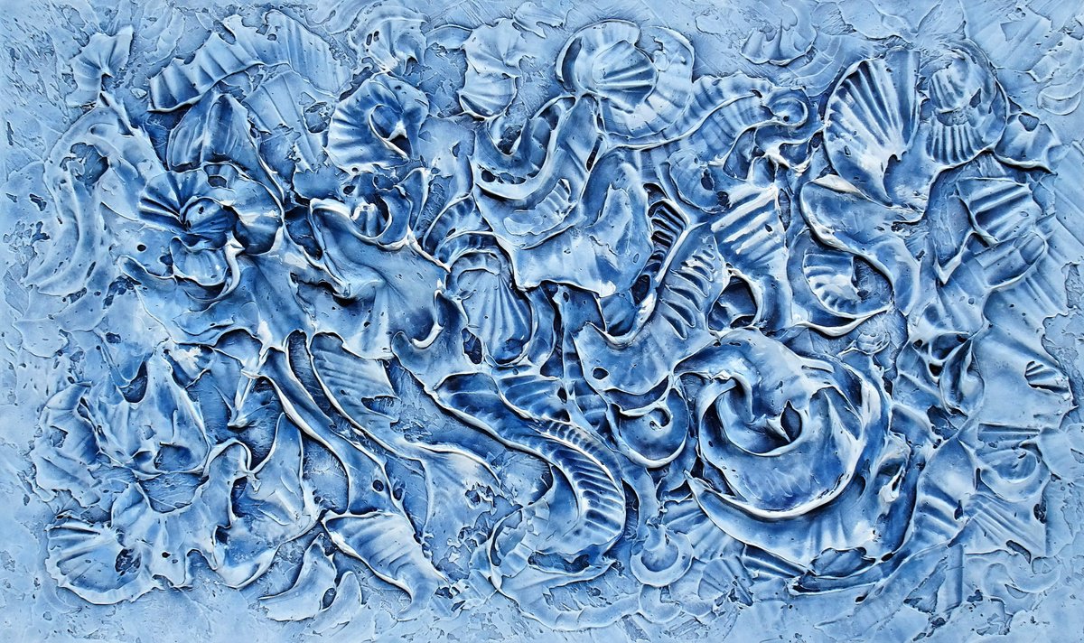 Organic Abstract Acrylic Painting By Sveta Osborne, 60 X 36", Ocean Winds, Original Artwork