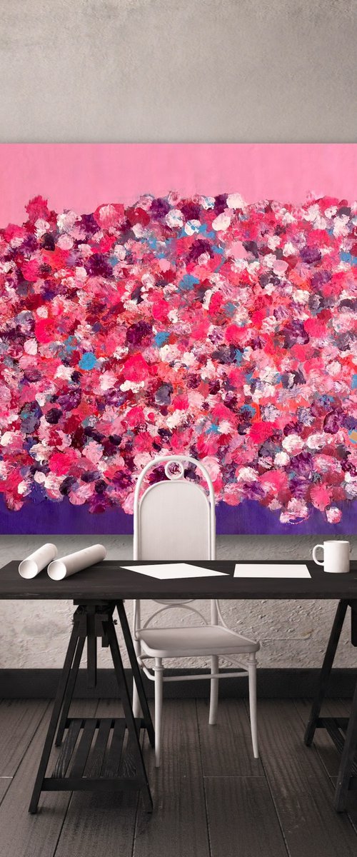 Magenta Vertical Fire by Lina Verano