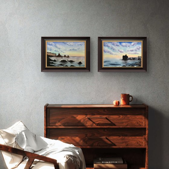 Diptych Tramonto in Sicilia