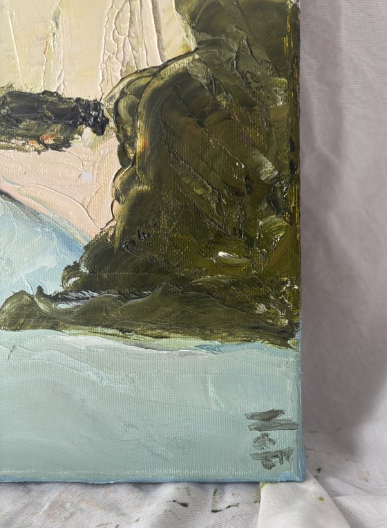 Wild cliffs seascape mountains