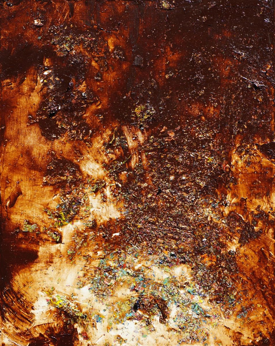 Abstract Oil Painting By Jelena B, 16 X 20, Tree Barks ~40X50Cm/16X20In, Original Artwork