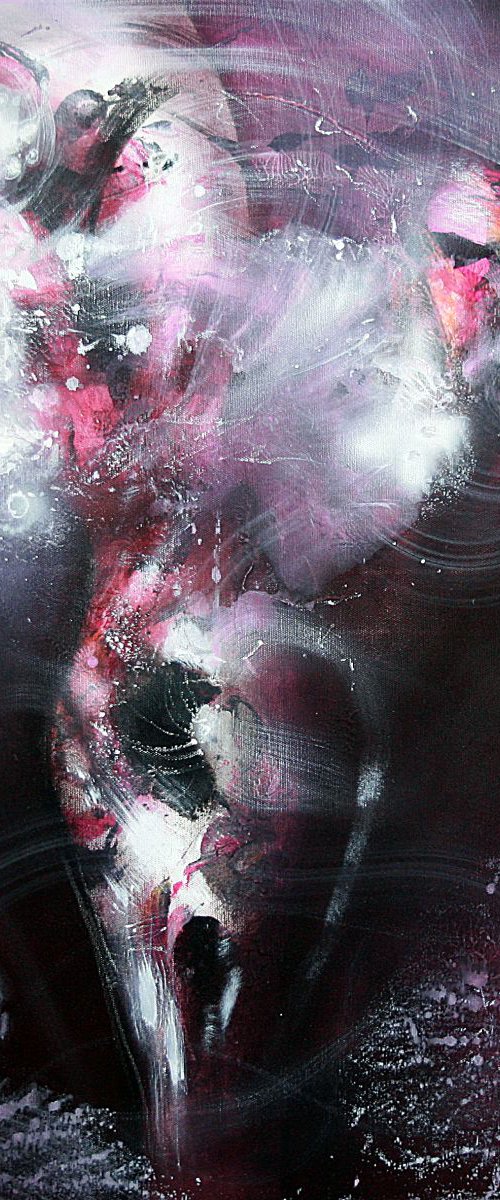 LARGE READY TO HANG STILL LIFE FANTASTIC LIKE UNIVERSE EXPANDING DIAPHANE SUPERBE DEEP DARK PURPLE FASCINATING LIGHT BY MASTER KLOSKA by Kloska Ovidiu