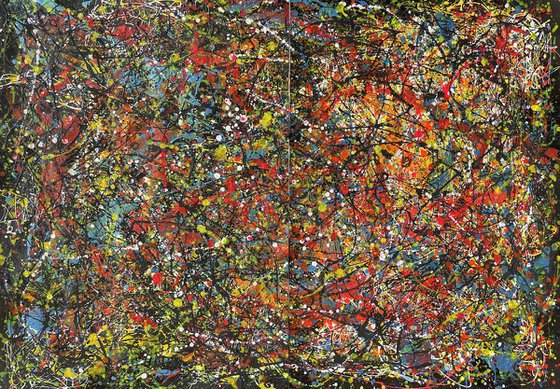 Dark and Luminous Pathways - Diptych Painting