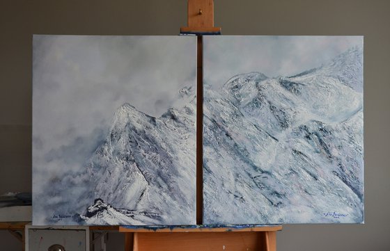 French Alps Mountains ( part of the diptych)