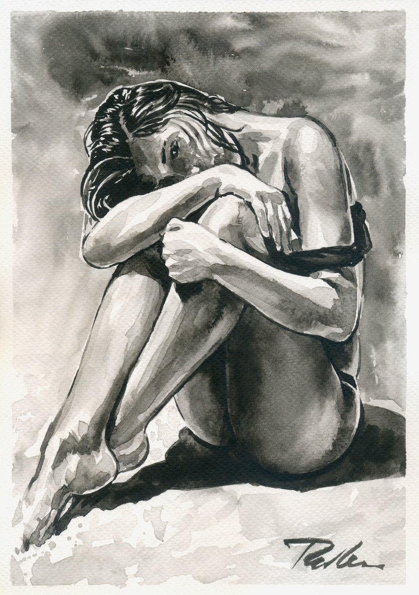 Urban And Pop Portrait Ink Drawing By Tashe, 8 X 12", Rays Of Happiness, Original Artwork