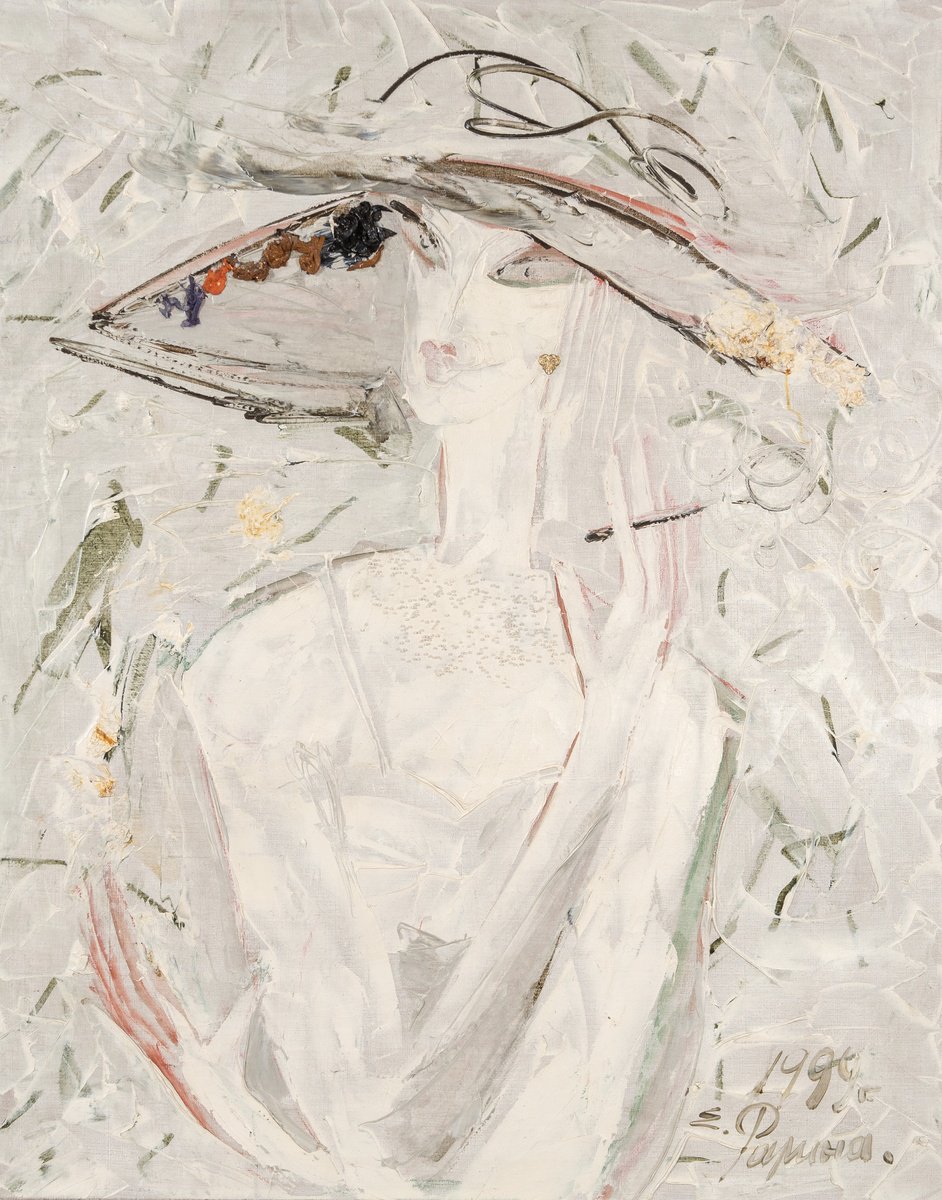 Portrait Oil Painting By Yelena Ralina, 28 X 39", Lady From Amsterdam, Original Artwork