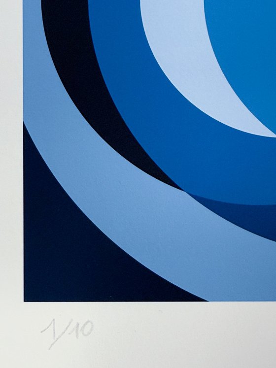 Fine Art Print & Gold painted. Blue