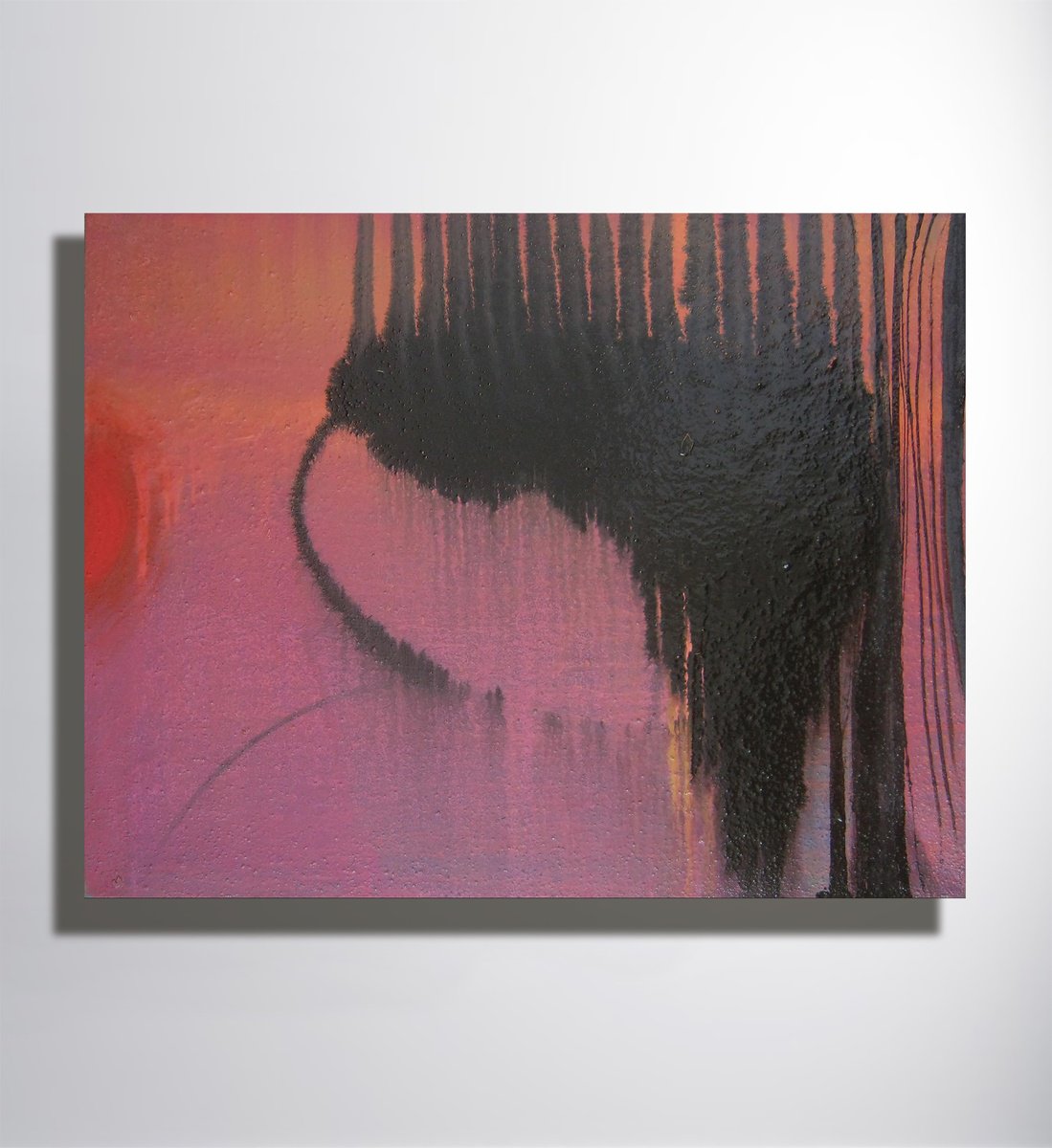 Impressionistic Landscape Acrylic Painting By Marya, 35 X 28", "Evening Conversation", Original Artwork