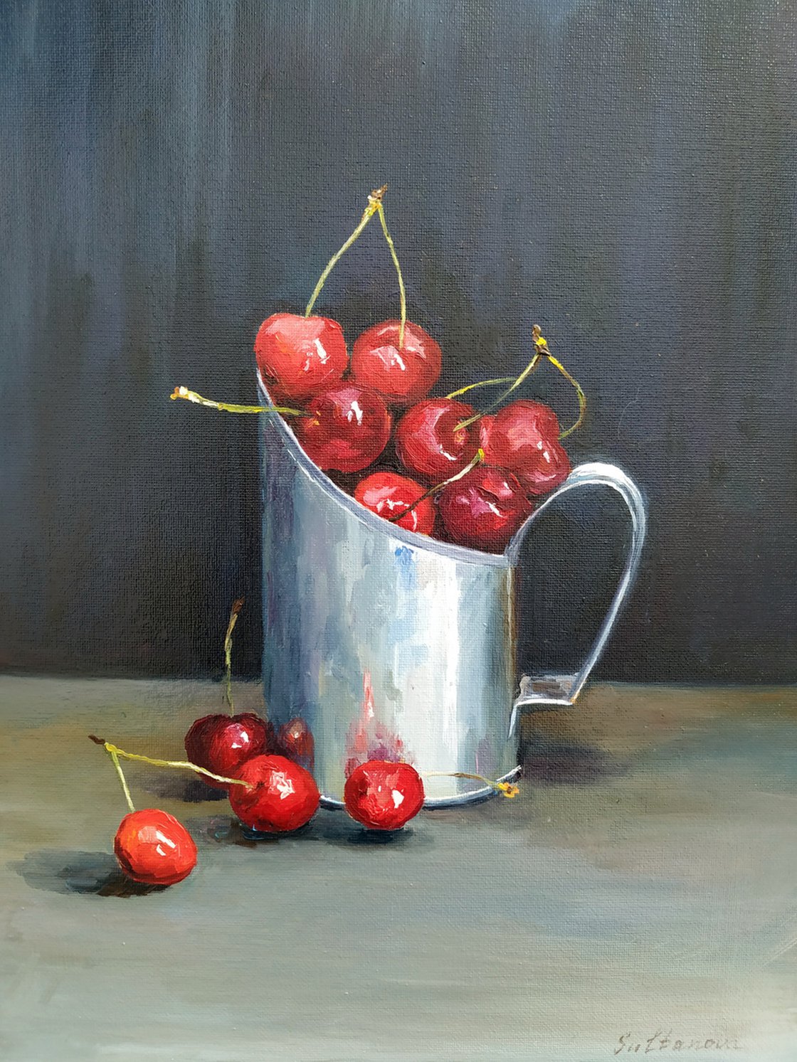 cherry oil painting