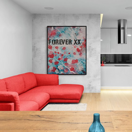 Forever and Ever 120cm x 150cm Forever XX Textured Urban Pop Art