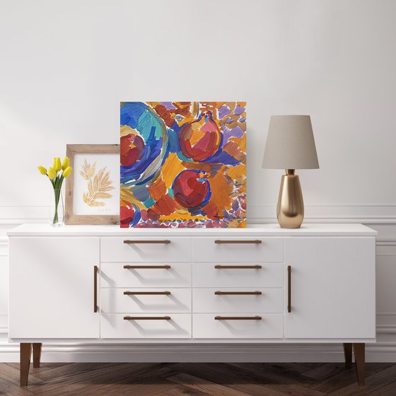 Pomegranates on an Oriental Rug