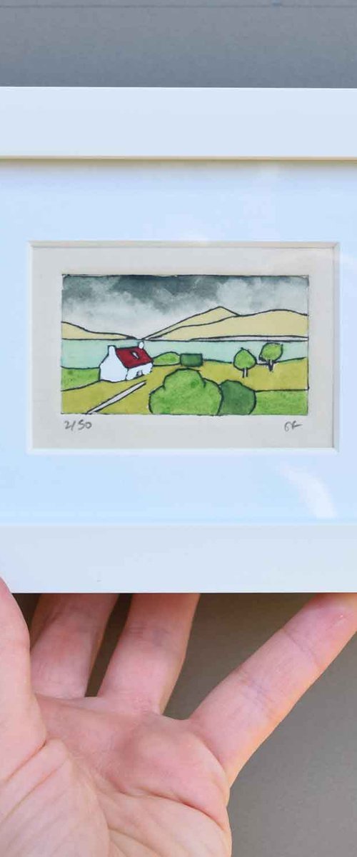 Small framed cottage on the road to Applecross by Sally Fisher