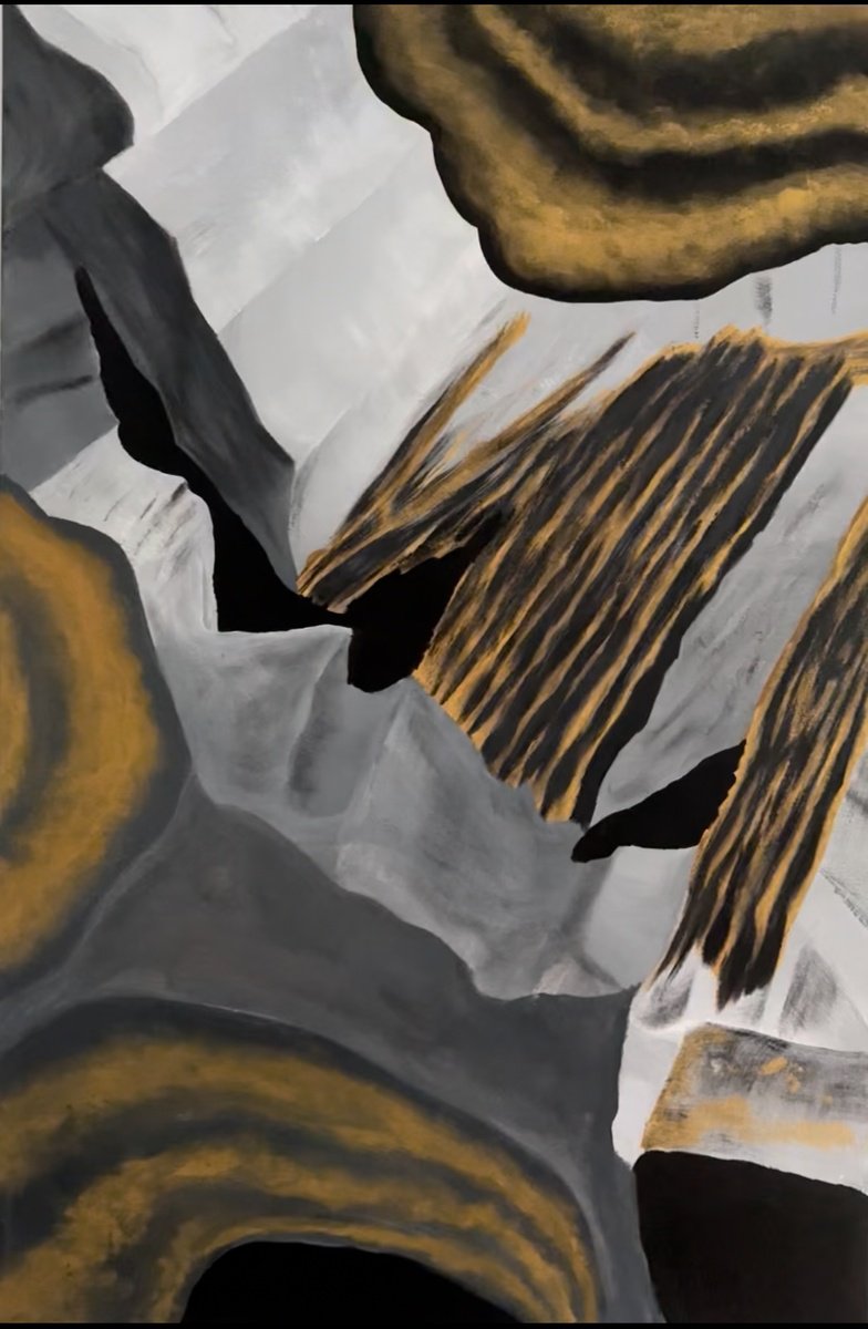 Impressionistic Abstract Acrylic Painting By Alan Horne Art Originals, 24 X 40, Terrain, Original Artwork