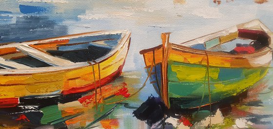 Fishing boats 40*30 cm