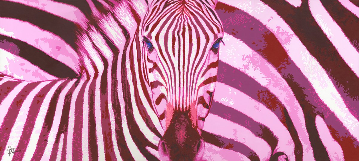 Pink Zebra Acrylic painting by Sabrina Rupprecht