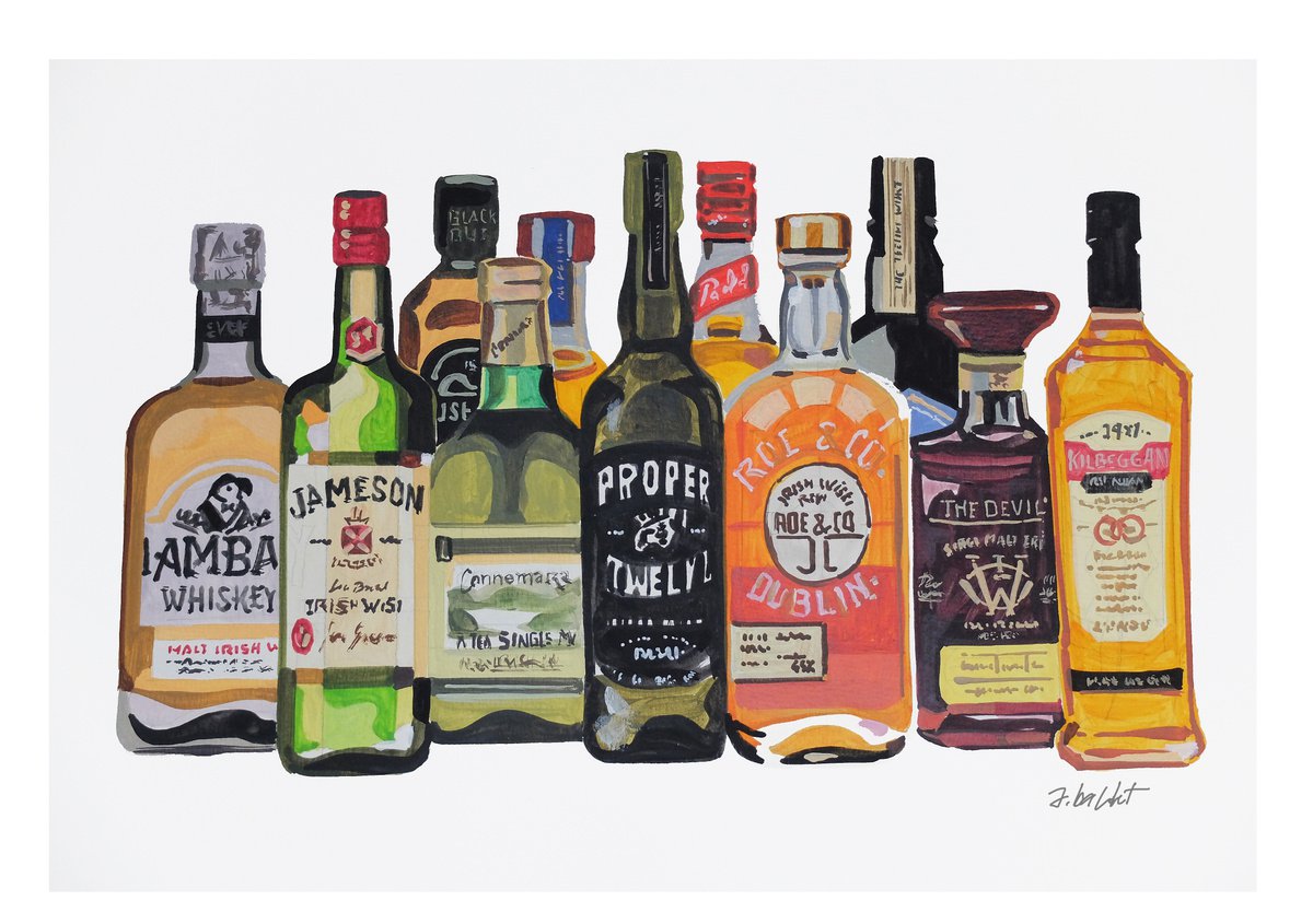 Irish_Whiskies By Andre Baldet, 18 X 13, Artwork For Sale On Artfinder