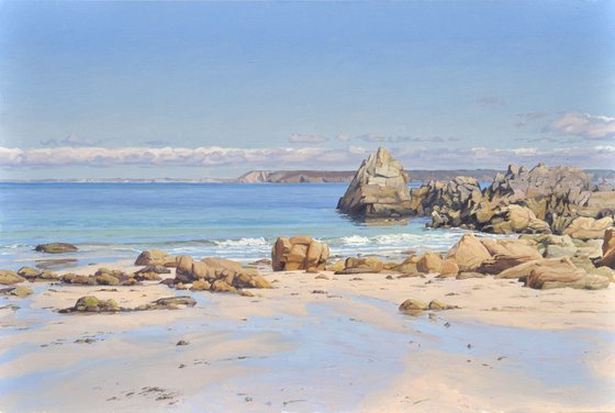 Brittany beach, Lesven at low tide