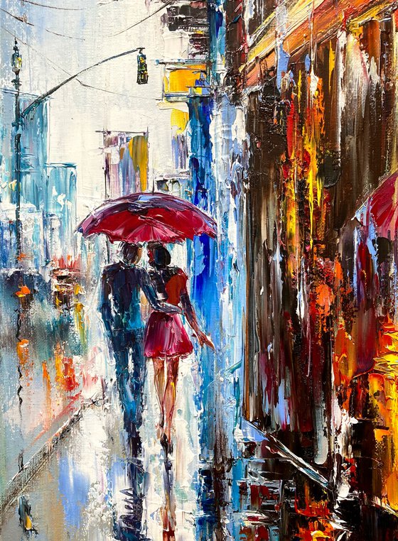 Lovers in the rain