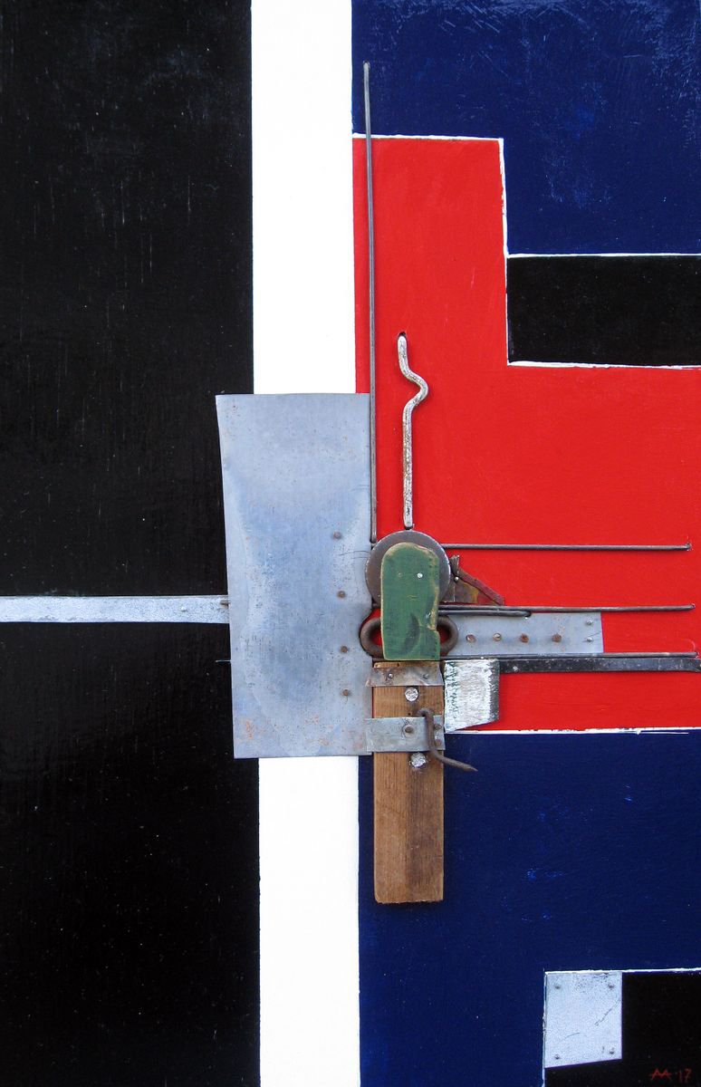 Geometric Abstract Painting By Mark Mazurczyk, 12 X 19", Os. 4, Original Artwork