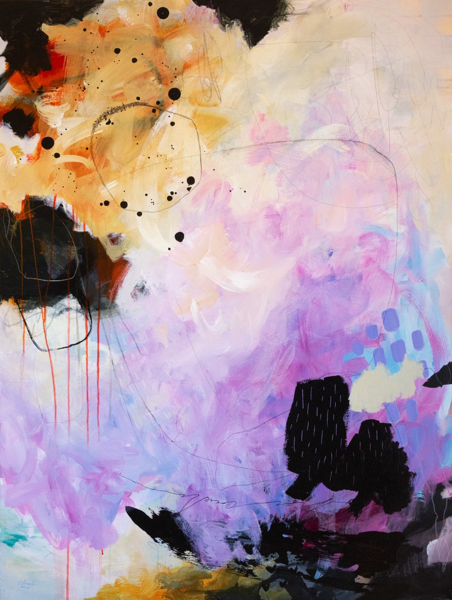 Abstract Painting By Chantal Proulx, 36 X 48, Je Me Fiche Du Qu