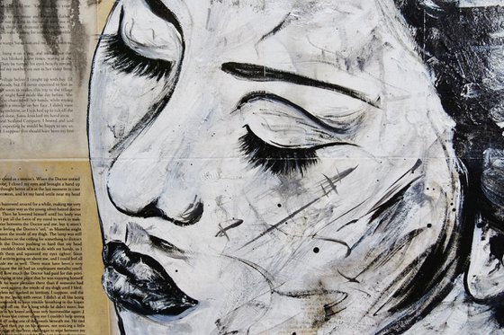 Geisha Study #3 120cm x 100cm Geisha Book Page Urban Pop Art