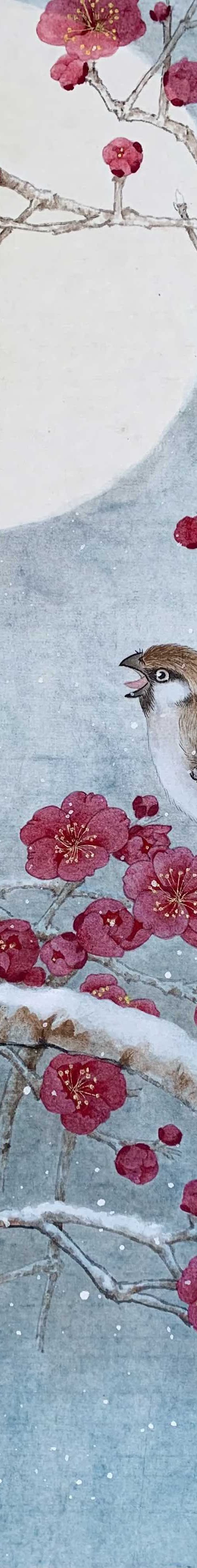 Tranquility Under the Moon Gongbi Brush Painting by Fiona Sheng